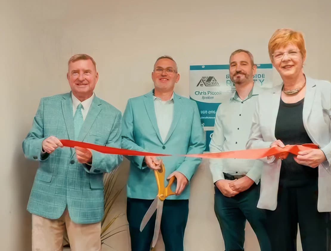Ribbon-cutting ceremony at the new Streetside Realty office on 133 Mountain Rd in Suffield, CT